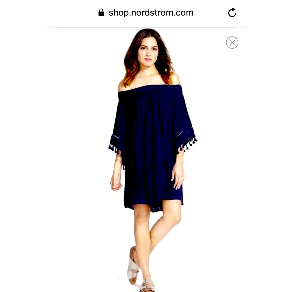 Off the shoulder Nordstrom tassel fringe dress
